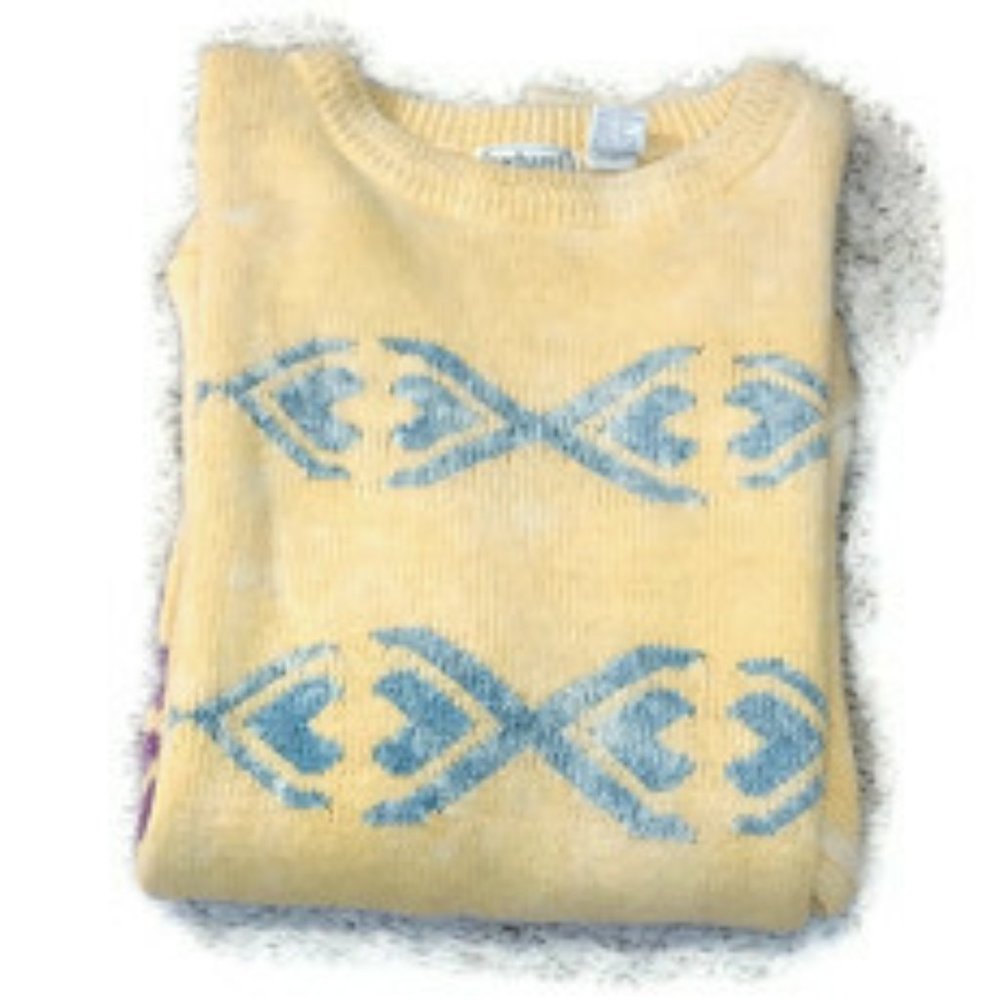 CACHAREL Muted Yellow Men’s Sweater with Simple Design Size Large